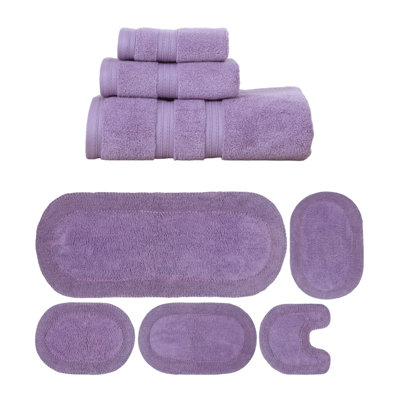 Ensemble de serviettes de bain 3 pièces et de tapis de bain 5 pièces Brunk Collection 100% coton doux (ensemble de 8)