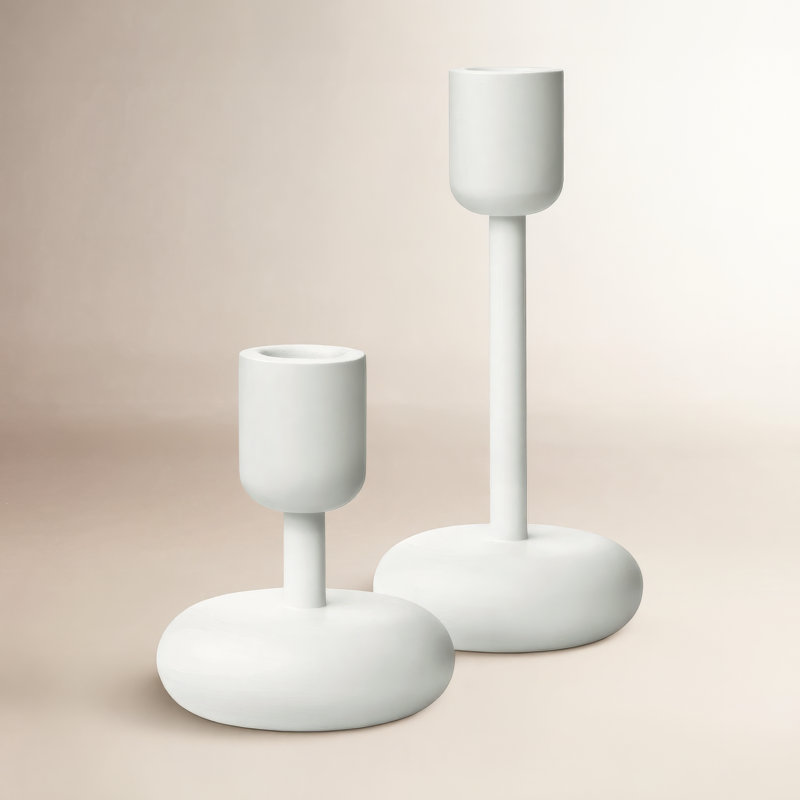 2 Piece Nappula Small Metal Candlestick Set