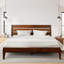 Ensemble de chambre à coucher avec lit plateforme en bois massif 2 pièces Emery