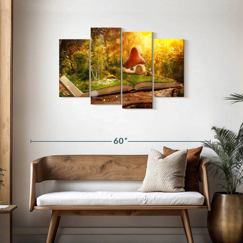 Kelan Fantasy Home Champignon sur livre, H 27 po x l 43 po