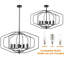 Lampe suspendue pliable en métal noir