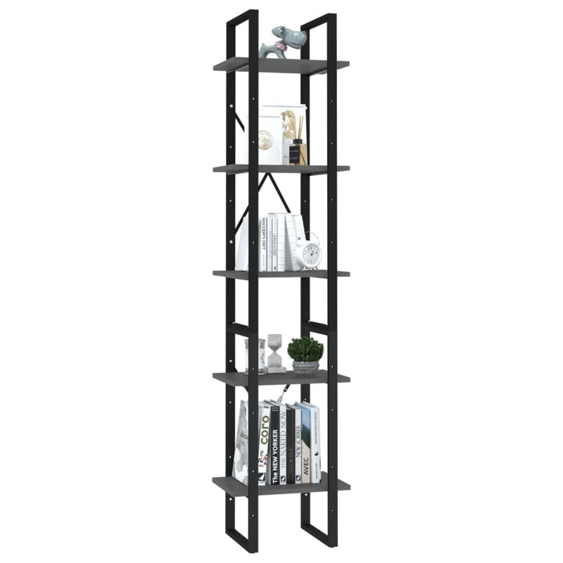 Canne Book Cabinet Engineered Wood, Sonoma Oak, (5 Shelves) 68.9" H x 15.7" W x 11.8" D