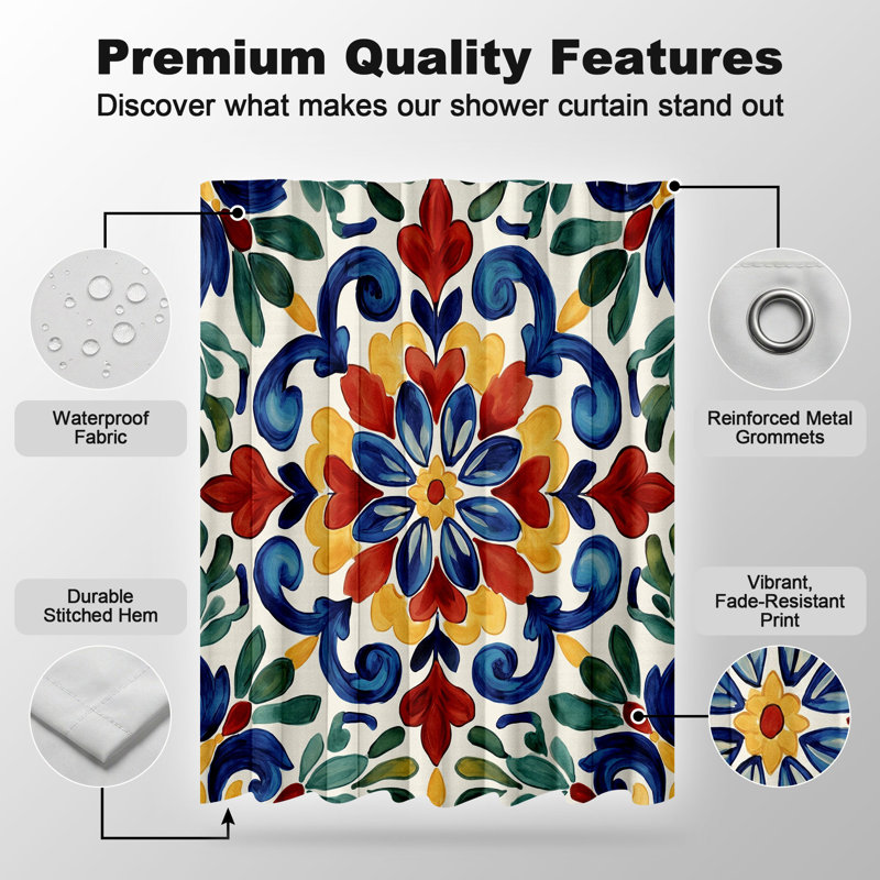 Shower Curtains with Hooks Included