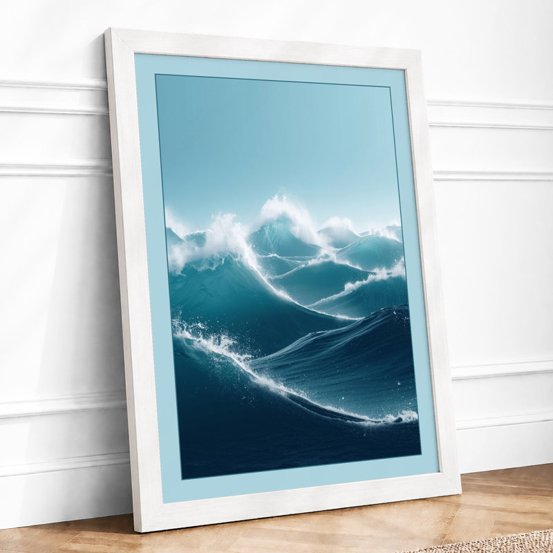 Tide and Stone Coastal - Framed Print, A3 - 42.0 x 29.7 cm, White