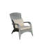 Chaise de patio avec coussins (coussin gris)