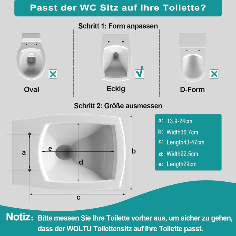 Herr Soft Close Square Stadard Toilet Seat