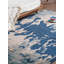 Bleu | Tapis intérieur beige en laine noué à la main-664786800