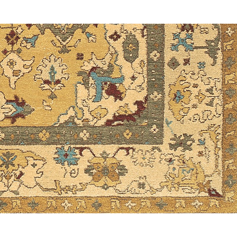Herat Wool Oriental Area Rug in Beige/Gold, Rectangle 6' x 9'