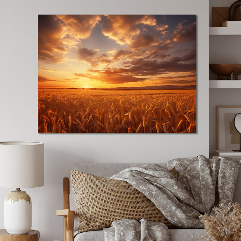 «Scenic Sky On Golden Horizon III», reproduction d'art sur toile, 34" H x 44" W, Toile tendue