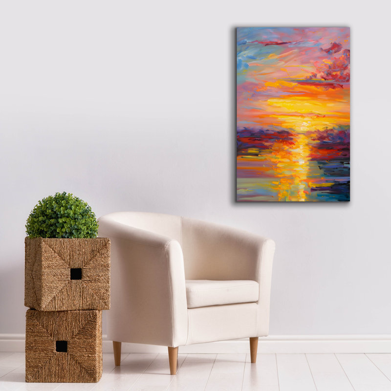 «Coastal Sunset 3» par Petals Prints Design, H 40 po x l 26 po x P 1,5 po