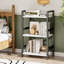 Bibliothèque industrielle à 3 niveaux, structure en métal blanc, étagère rustique, rangement pour le salon, la chambre à coucher ou le bureau personnel