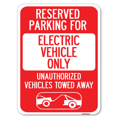 Stationnement réservé pour les véhicules électriques seulement, véhicules non autorisés remorqués (avec graphique de remorquage) / 23113