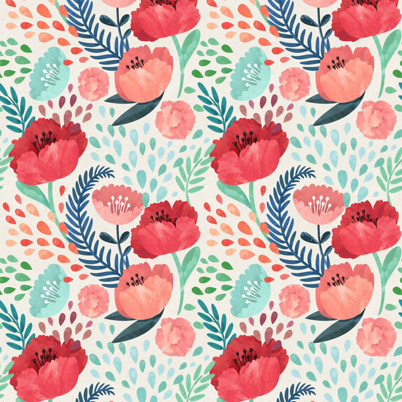 Floral Wallpaper, Non-Pasted