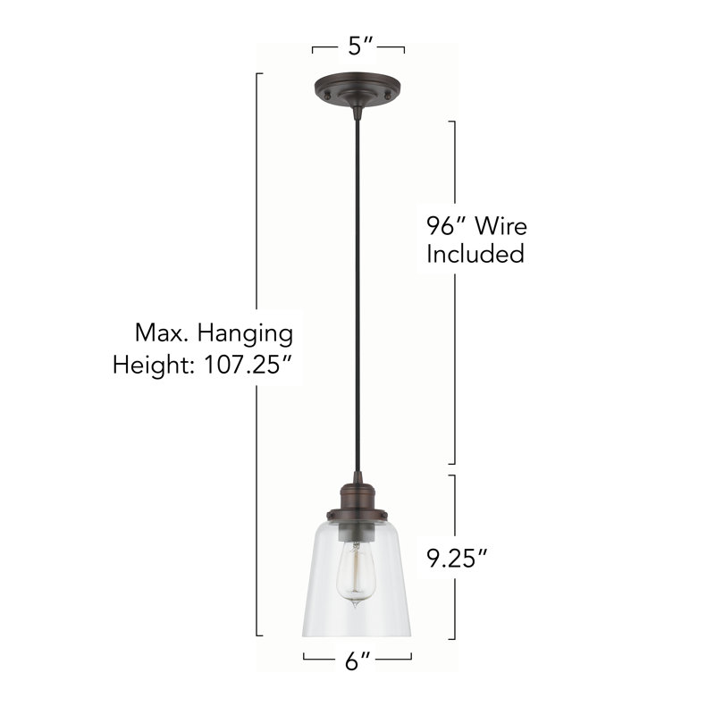 Janelle 1 - Light Single Pendant, Burnished Bronze