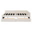 Lit plateforme tapissier avec port USB et 2 tiroirs, beige-367026774