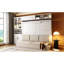 Grand lit avec tablettes, et, blanc - sommeil tranquille, espace de rangement bien rangé, idéal pour les maisons compactes, petits appartements gris, espace de sommeil confortable