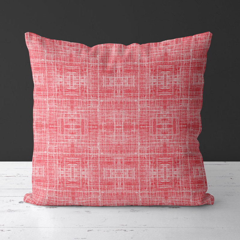 Housse de coussin carré et insert, Corail / blanc