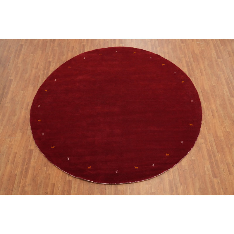 Tapis tribal rond rouge 10 x 10