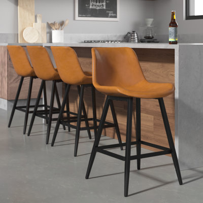 Rasnick Upholstered Counter Stool with Metal Frame
