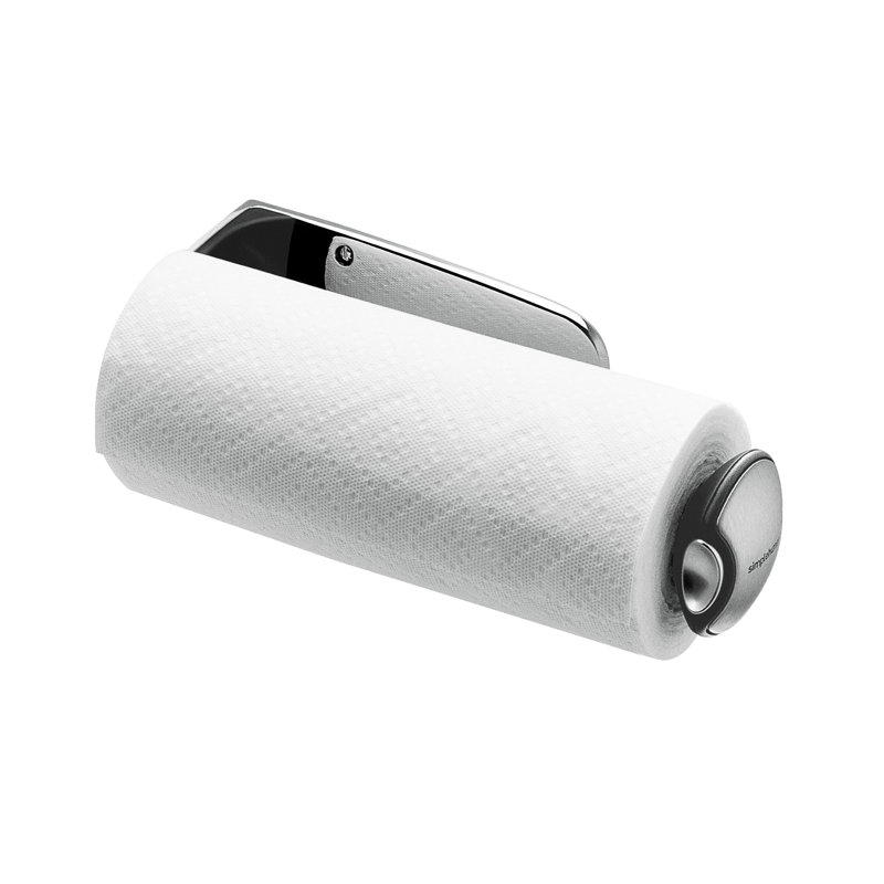 Simplehuman Long Wall Mount Paper Towel Holder, Brushed Stainless Steel, 12.5cm H x 28.2cm W x 7.6cm D