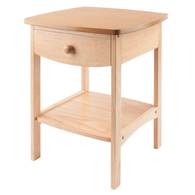 Curved End table/Night Stand with one drawer by Winston Porter