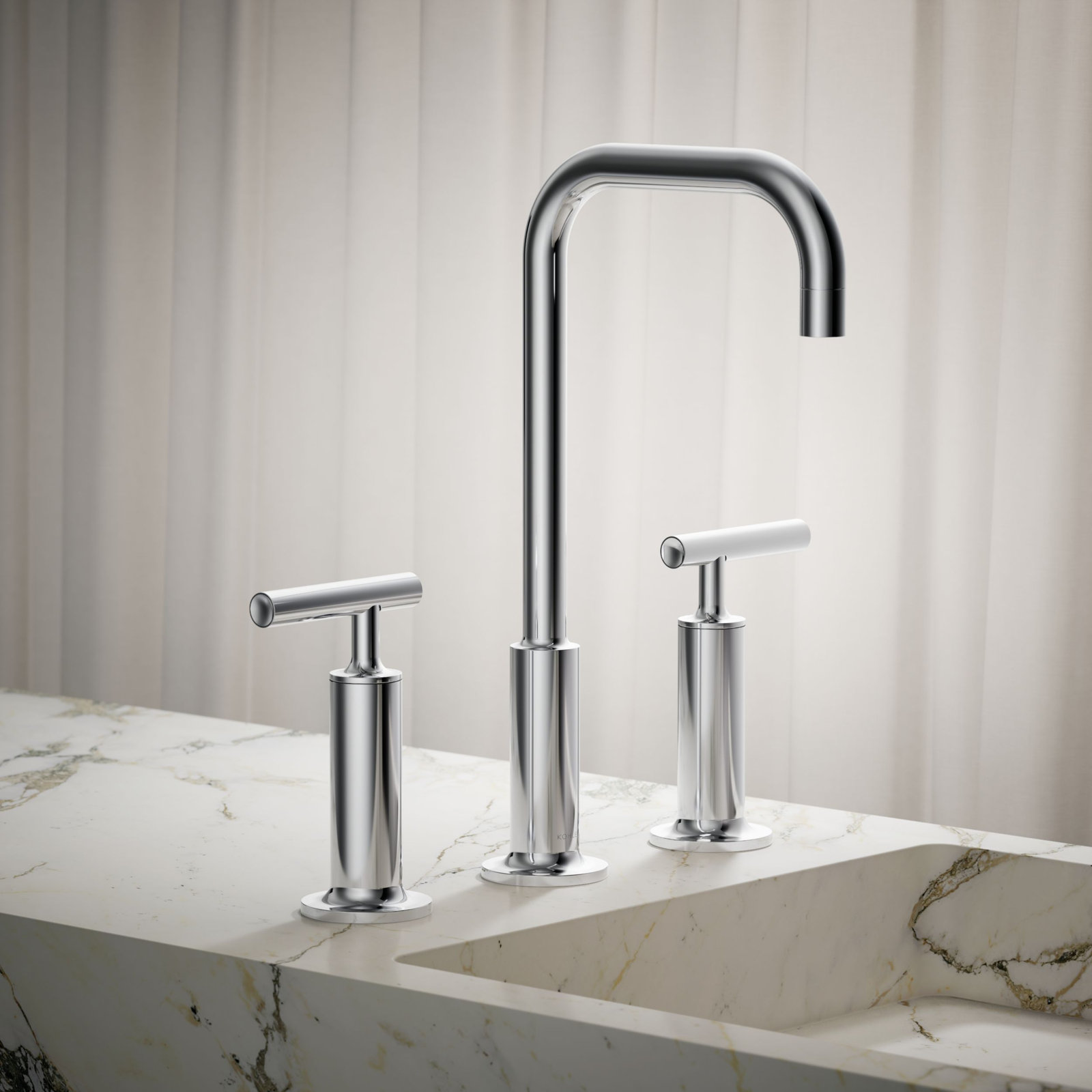 Purist Widespread Bathroom Faucet, Polished Chrome
