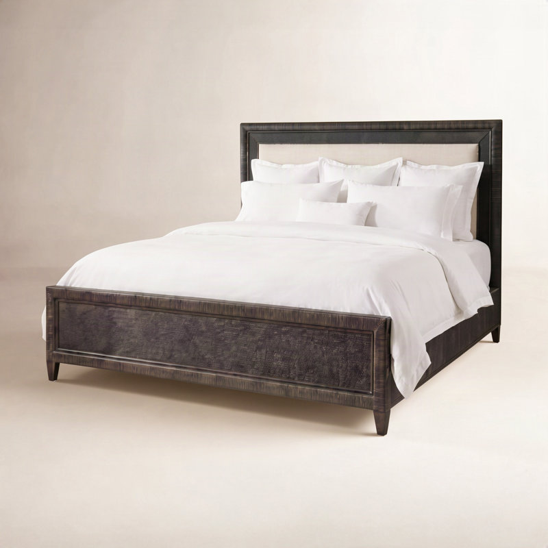 Warwick Upholstered Woven Bed, Queen, Lapis Plaid; 0126-63, Havana