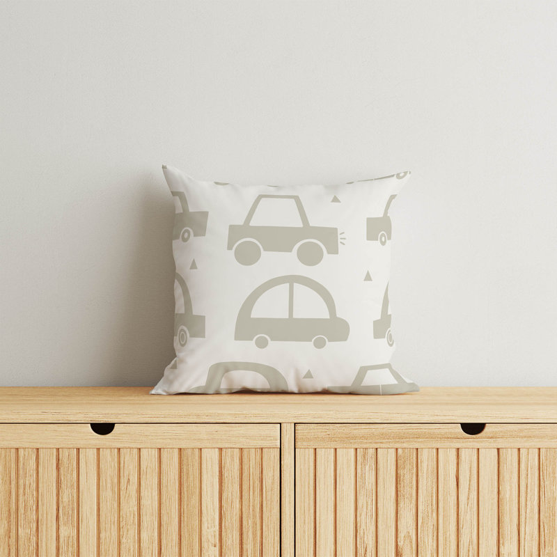 Driveway Pillow, Ivory/Charcoal, 18"H x 18"W