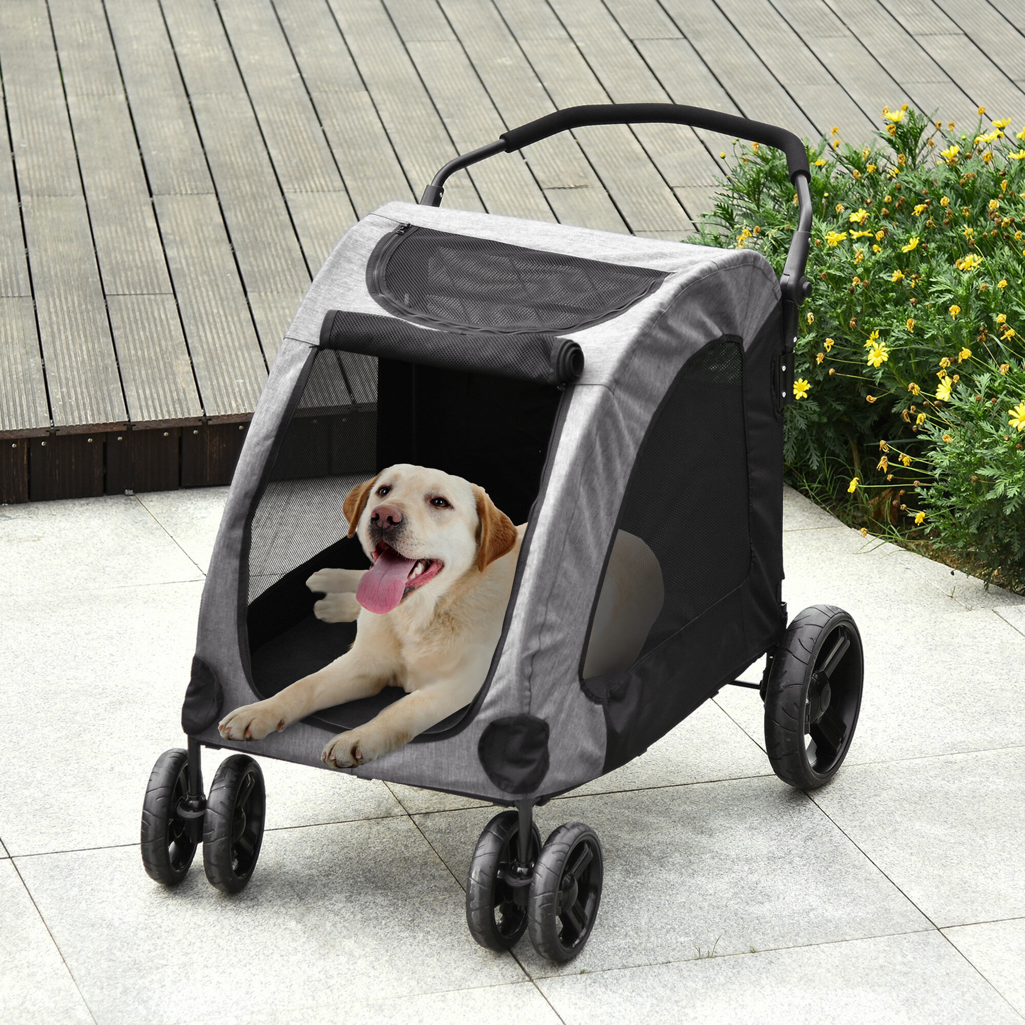 ANGELES HOME 32 1/2 in. x 23 in. Portable Folding Pet Carrier with