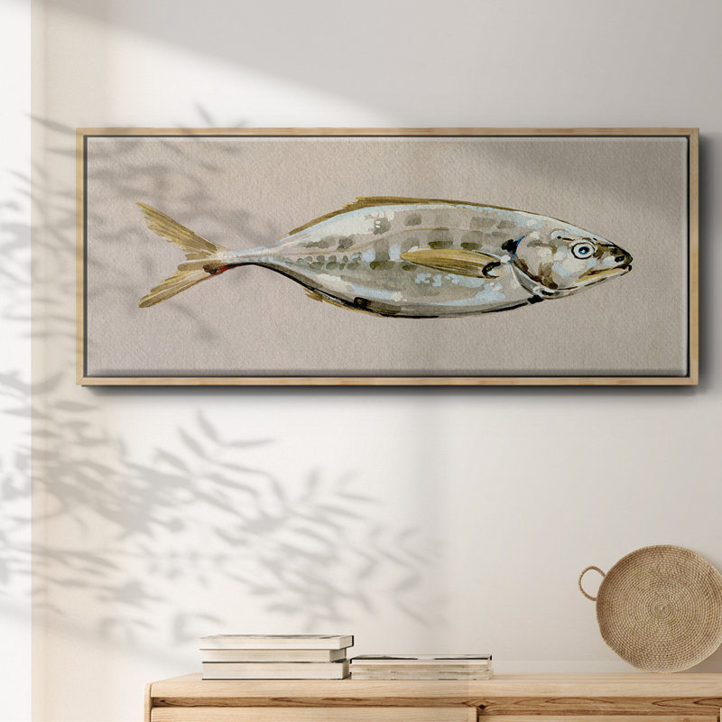 «Fresh Fish Study I», toile encadrée de qualité supérieure - prête à être accrochée, H 8 po x l 20 po x P 1,5 po