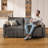Muns 58" Pull Out Couch Sofa with Separate Ottoman and Adjustable Backrest