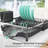 Adjustable Stainless Steel Dish Drying Rack With Cutlery Holder For Kitchen Countertops-109624328