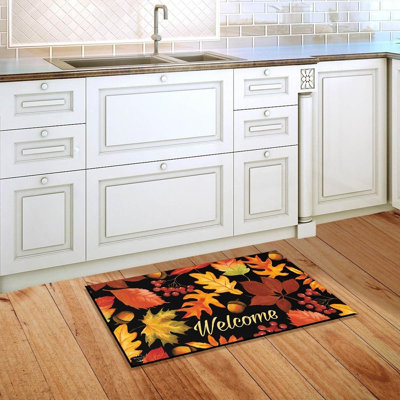 Tapis d'entrée antidérapant 18 po x 30 po Fall Leaves & Acorns