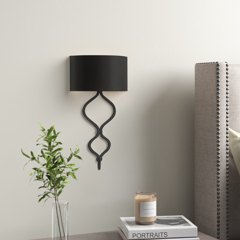 Matte Black Curved Metal LED Wall Sconce