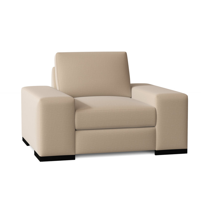 Harrison Upholstered Club Chair, Lena Latte, Black, Medium