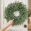 Couronne de 20 po olive pour décoration de porte d'entrée - Couronne de printemps et d'été avec base en fausse vigne - Décoration de porte de campagne rustique