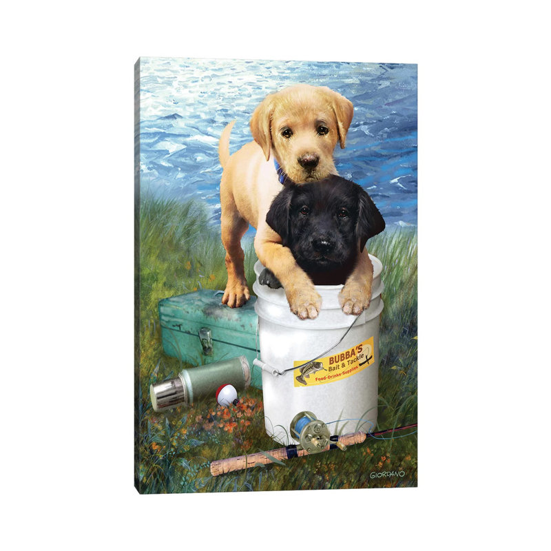 «Fishing Buddies» par Giordano Studios, impression sur toile tendue, H 12 po x l 8 po x P 0,75 po