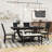 Burg 6 - Piece Pedestal Dining Set, Kitchen Table Set with Bench and 4 Dining Chairs-1107322471