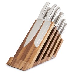 12 Slot Kitchen Knives Block, WELLSTAR Natural Wood Knife Holder without  Knives – Hard Wood Countertop Knife Storage with Built-in Knife Sharpener 