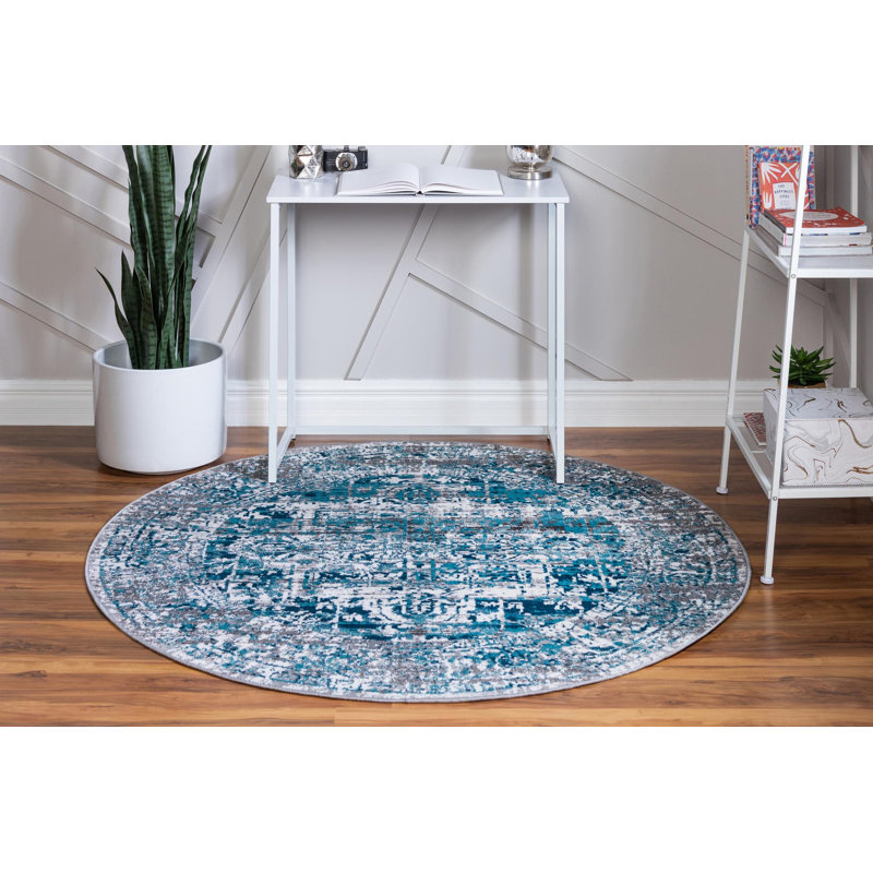 Dota Abstract Indoor Rug, Round 5'3"