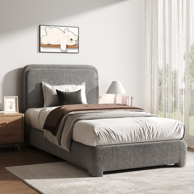 Bensu Boucle Upholstered Platform Bed