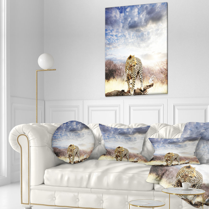 Coussin lombaire en ciel africaine leopard