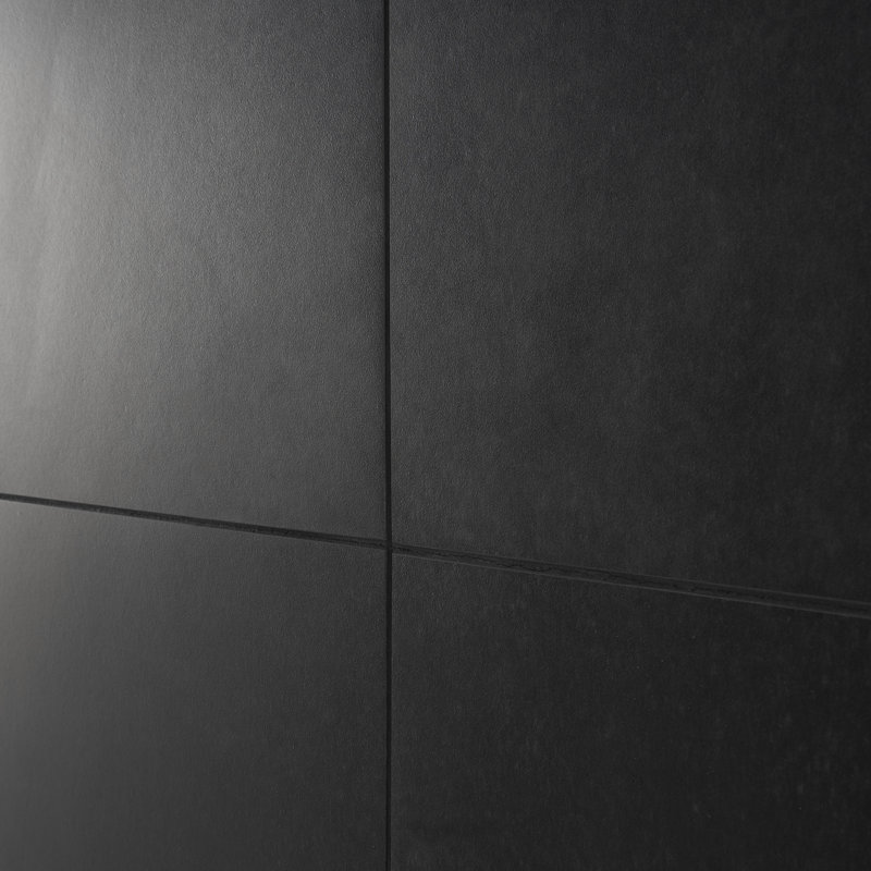 Linea 24" x 24" Matte Porcelain Wall and Floor Tile (11.62 SQFT / Box), Black
