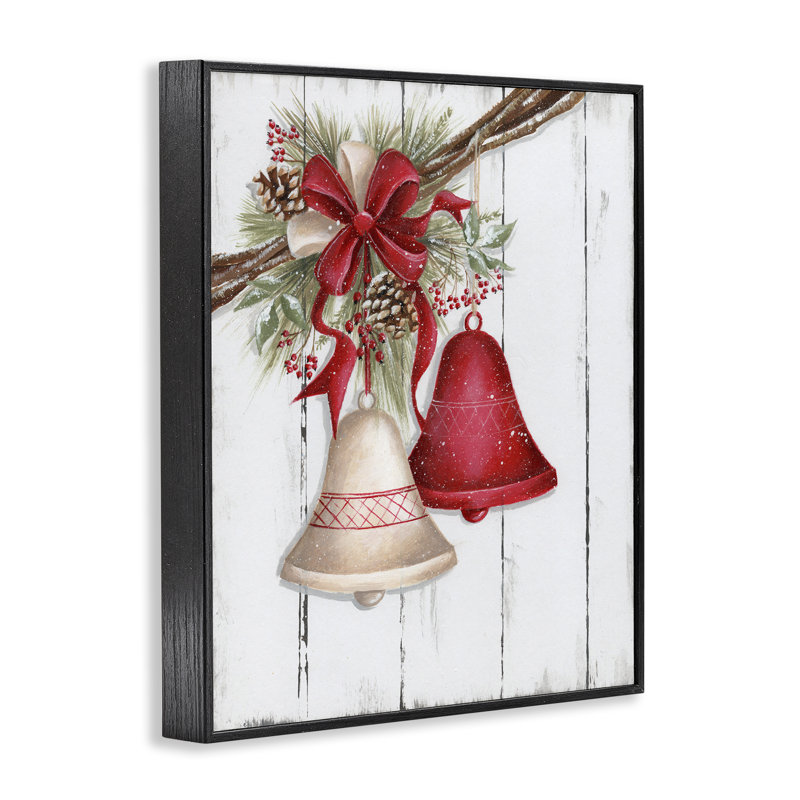 «Rustic Winter Bells», art de la giclée encadrée par Emma Leach, Giclée encadrée noir minuit, H 14 po x l 11 po