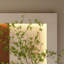 Décoration murale en grès avec éclairage DEL 3 couleurs réglable, plantes artificielles, vase en verre et statue de lapin