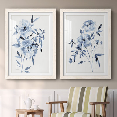 Inky Chickory Botanical I-Premium, reproduction d'art encadrée - prête à être accrochée