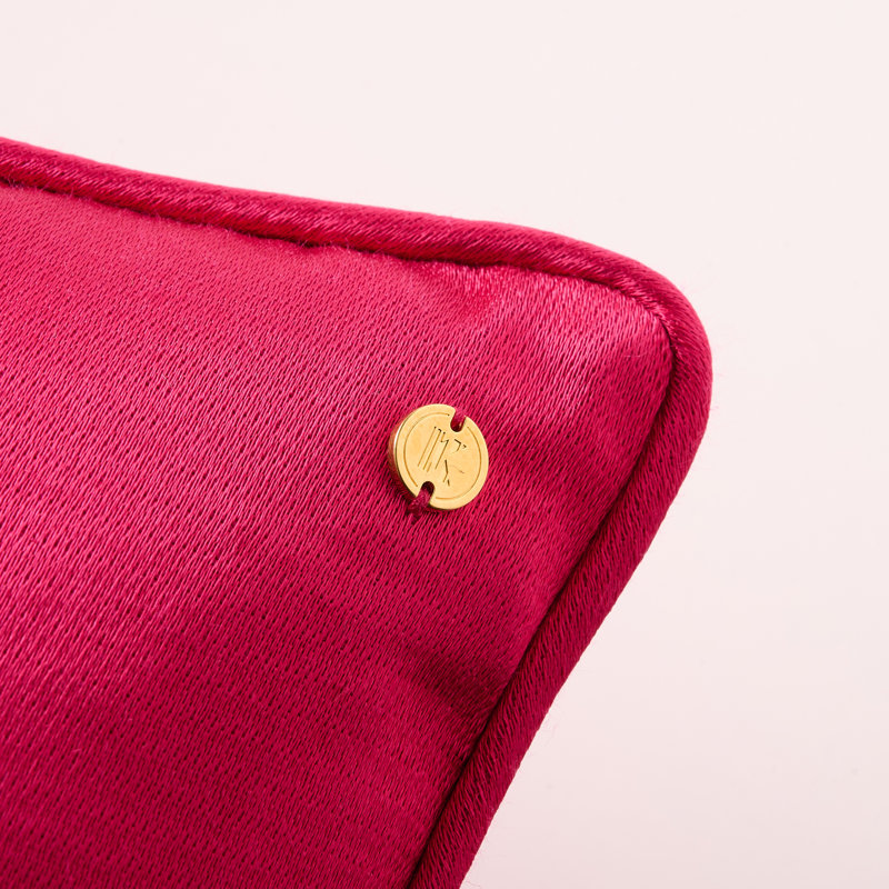 Zeugma Mosaic Printed Silk Pillow, Bright Pink