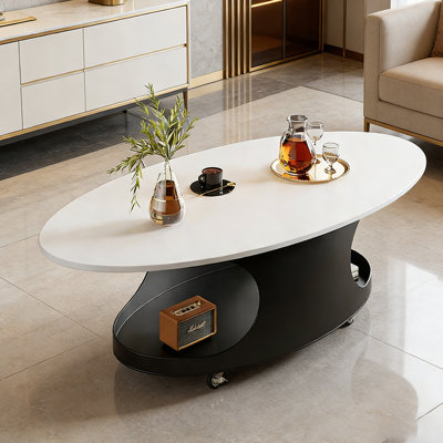 Table basse ovale simple avec poulie