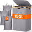 Bhargava Fabric Laundry Hamper with Handles-57282661-57282662