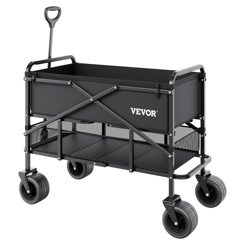 Chariot pliant robuste à double plateau 300L et 450 lb